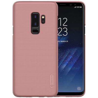 Samsung Galaxy S9+ (G965) Nillkin Frosted Shield розовый пластиковый чехол + защитная пленка для экрана | Vacins.lv