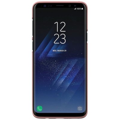 Samsung Galaxy S9+ (G965) Nillkin Frosted Shield розовый пластиковый чехол + защитная пленка для экрана | Vacins.lv