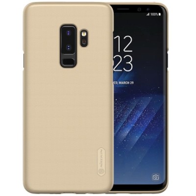 Samsung Galaxy S9+ (G965) Nillkin Frosted Shield золотой пластиковый чехол + защитная пленка для экрана | Vacins.lv