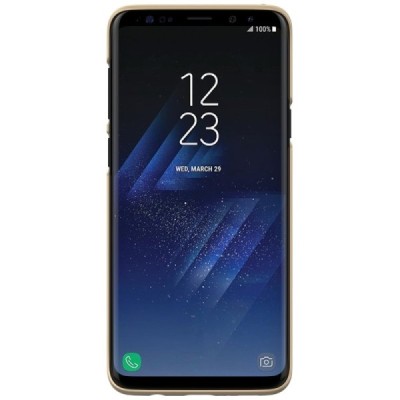 Samsung Galaxy S9+ (G965) Nillkin Frosted Shield золотой пластиковый чехол + защитная пленка для экрана | Vacins.lv