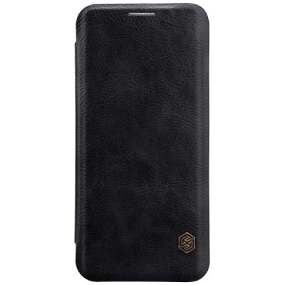 Роскошный чёрный кожаный чехол Nillkin Qin Series для Samsung Galaxy S9+ (G965) | Vacins.lv