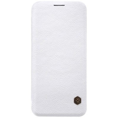 Роскошный белый кожаный чехол Nillkin Qin Series для Samsung Galaxy S9+ (G965) | Vacins.lv