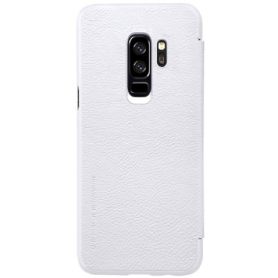 Greznais „Nillkin“ Qin sērijas ādas atvērams balts Samsung Galaxy S9+ (G965) maciņš / Vacins.lv