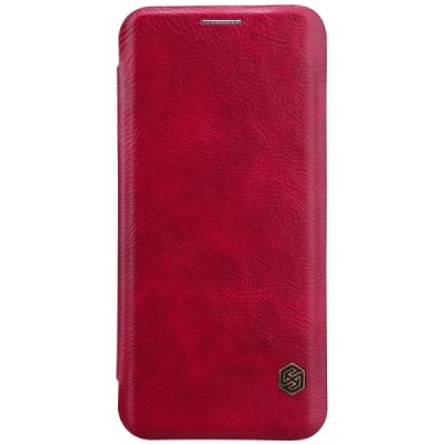 Роскошный красный кожаный чехол Nillkin Qin Series для Samsung Galaxy S9+ (G965) | Vacins.lv