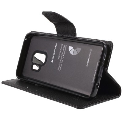 „Mercury“ Fancy Samsung Galaxy S9 (G960) чёрный кожаный чехол-книжка | Vacins.lv