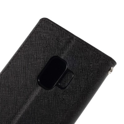 „Mercury“ Fancy Samsung Galaxy S9 (G960) чёрный кожаный чехол-книжка | Vacins.lv