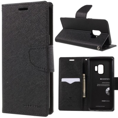 „Mercury“ Fancy Samsung Galaxy S9 (G960) чёрный кожаный чехол-книжка | Vacins.lv