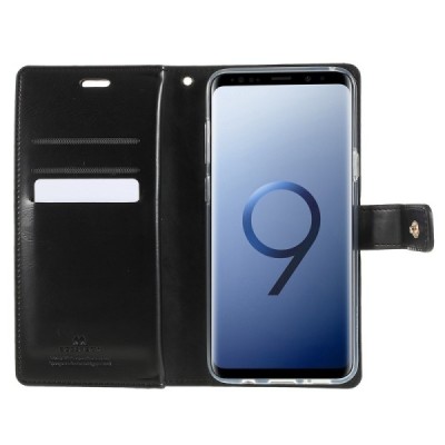 „Mercury“ Bravo Diary Samsung Galaxy S9+ (G965) чёрный кожаный чехол | Vacins.lv