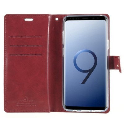 „Mercury“ Bravo Diary Samsung Galaxy S9+ (G965) бордовый кожаный чехол | Vacins.lv