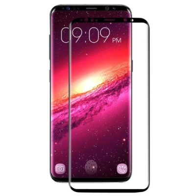 Samsung Galaxy S9 (G960) Hat-Prince Tempered Glass melns ekrāna aizsargstikls / Vacins.lv