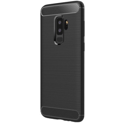 Samsung Galaxy S9+ (G965) „Carbon“ твердый силиконовый чехол (TPU) - черный | Vacins.lv