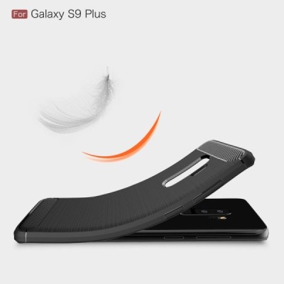 Samsung Galaxy S9+ (G965) „Carbon“ cieta silikona (TPU) melns apvalks / vacins.lv