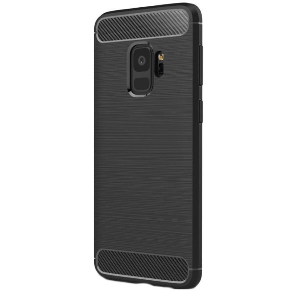 „Carbon“ твердый силиконовый чехол (TPU) - черный (Galaxy S9)