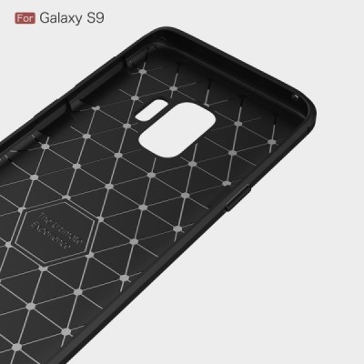 Samsung Galaxy S9 (G960) „Carbon“ твердый силиконовый чехол (TPU) - черный | Vacins.lv