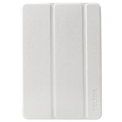 Apple iPad Mini 1 / 2 / 3 atvēramais balts Telsda ādas maciņš / Vacins.lv