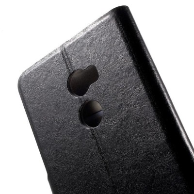 HTC One X10 открываемый чёрный кожаный чехол - книжка | Vacins.lv