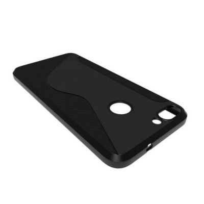 Huawei P smart 2018 (Enjoy 7S) S-Line чёрный твердый силиконовый чехол из TPU | Vacins.lv