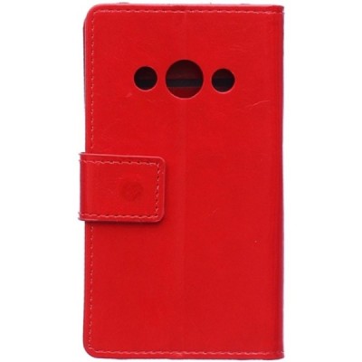 Samsung Galaxy Xcover 3 (G388) открываемый красный кожаный чехол - книжка | Vacins.lv