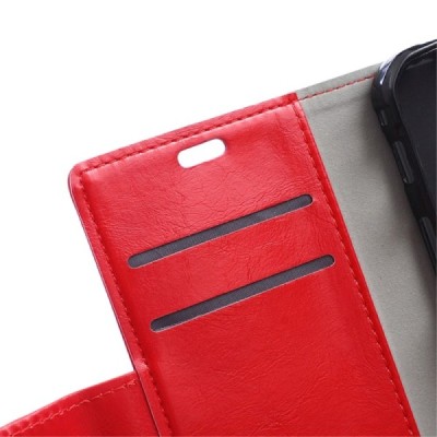 Samsung Galaxy Xcover 3 (G388) открываемый красный кожаный чехол - книжка | Vacins.lv