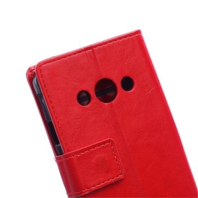 Samsung Galaxy Xcover 3 (G388) открываемый красный кожаный чехол - книжка | Vacins.lv