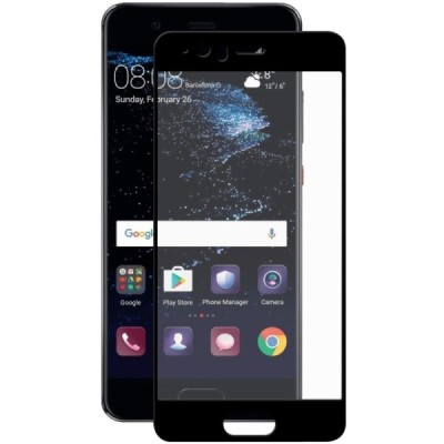 Huawei P10 Hat-Prince Tempered Glass melns ekrāna aizsargstikls / Vacins.lv