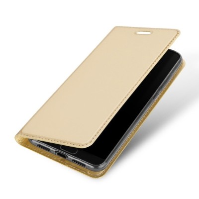 Huawei P20 „Dux Ducis“ Skin sērijas zelta ādas atvērams maciņš / Vacins.lv