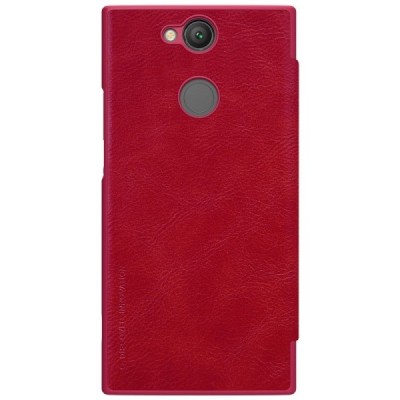 Роскошный красный кожаный чехол Nillkin Qin Series для Sony Xperia XA2 (XA2 Dual) | Vacins.lv