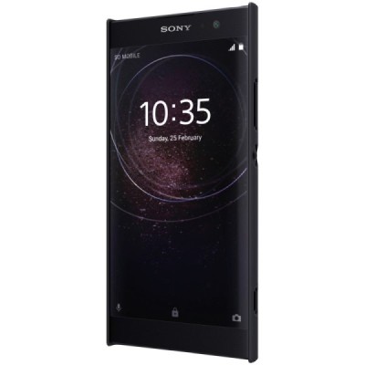 Nillkin Frosted Shield Sony Xperia XA2 (XA2 Dual) чёрный пластиковый чехол + защитная пленка для экрана | Vacins.lv