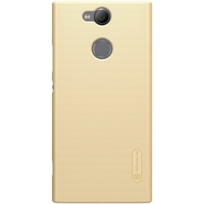 Nillkin Frosted Shield Sony Xperia XA2 (XA2 Dual) zelta plastmasas futrālis + ekrāna aizsargplēve / Vacins.lv
