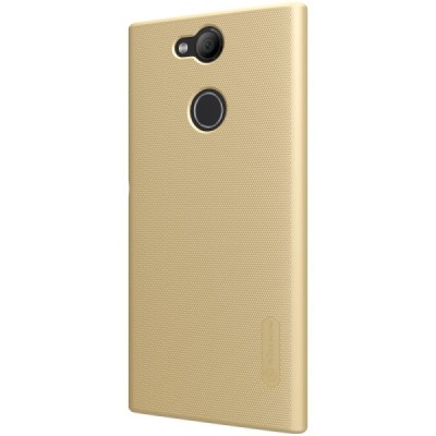 Nillkin Frosted Shield Sony Xperia XA2 (XA2 Dual) zelta plastmasas futrālis + ekrāna aizsargplēve / Vacins.lv