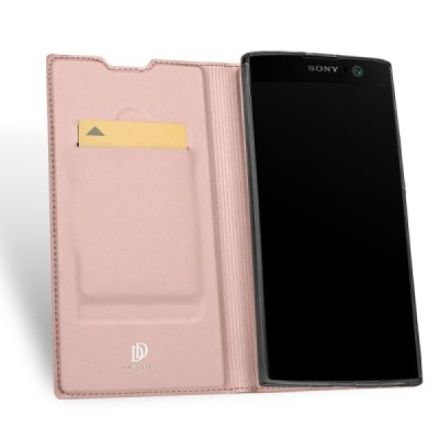 „Dux Ducis“ Skin серии Sony Xperia XA2 (XA2 Dual) розовый кожаный чехол-книжка | Vacins.lv