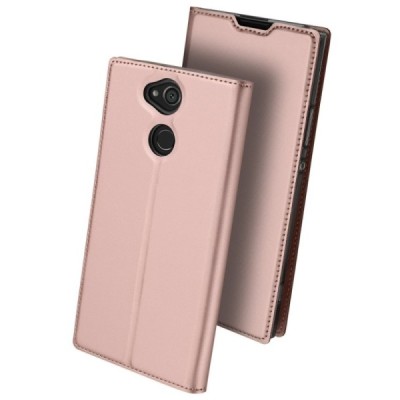 „Dux Ducis“ Skin серии Sony Xperia XA2 (XA2 Dual) розовый кожаный чехол-книжка | Vacins.lv
