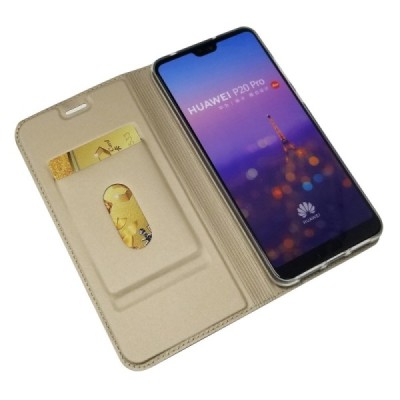 „Dux Ducis“ Skin серии Huawei P20 Pro золотой кожаный чехол-книжка | Vacins.lv
