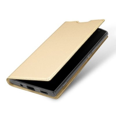 Sony Xperia XA2 (XA2 Dual) „Dux Ducis“ Skin sērijas zelta ādas atvērams maciņš / Vacins.lv