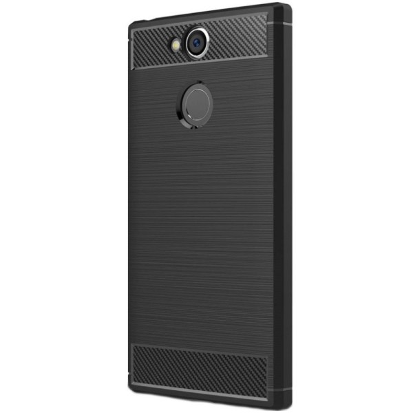 „Carbon“ твердый силиконовый чехол (TPU) - черный (Xperia XA2)