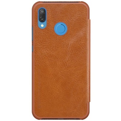 Greznais „Nillkin“ Qin sērijas ādas atvērams brūns Huawei P20 Lite (Nova 3e) maciņš (maks) / Vacins.lv