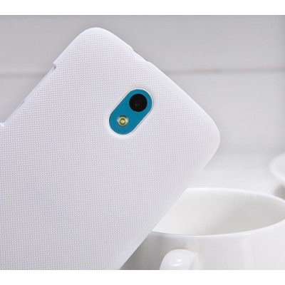 HTC Desire 500 Nillkin Frosted Shield balts plastmasas futrālis + ekrāna aizsargplēve / Vacins.lv