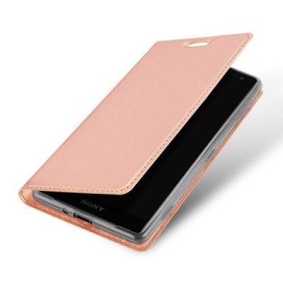 Sony Xperia XZ2 „Dux Ducis“ Skin sērijas rozs ādas atvērams maciņš / Vacins.lv