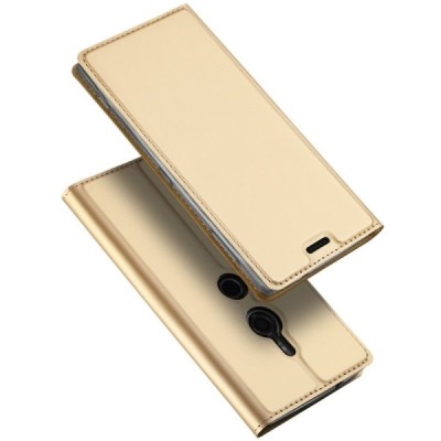 Sony Xperia XZ2 „Dux Ducis“ Skin sērijas zelta ādas atvērams maciņš / Vacins.lv