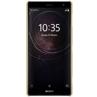 Nillkin Frosted Shield Sony Xperia XZ2 золотой пластиковый чехол + защитная пленка для экрана | Vacins.lv