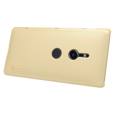 Nillkin Frosted Shield Sony Xperia XZ2 золотой пластиковый чехол + защитная пленка для экрана | Vacins.lv