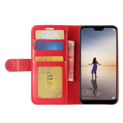Huawei P20 Lite 2019 (Nova 5i) открываемый красный кожаный чехол - книжка | Vacins.lv