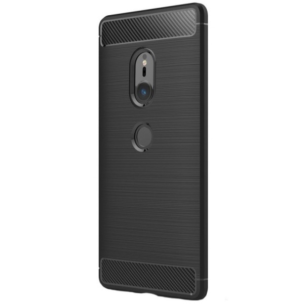 „Carbon“ cieta silikona (TPU) apvalks - melns (Xperia XZ2)