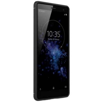 Sony Xperia XZ2 „Carbon“ cieta silikona (TPU) melns apvalks / vacins.lv