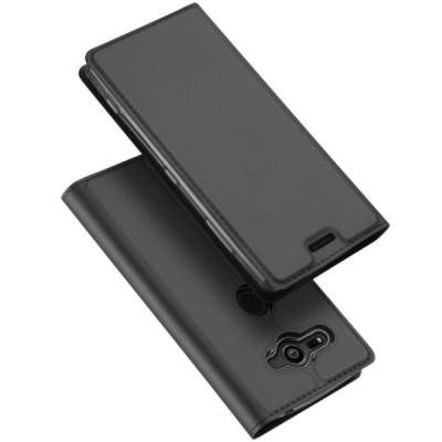 Sony Xperia XZ2 Compact „Dux Ducis“ Skin sērijas melns ādas atvērams maciņš / Vacins.lv