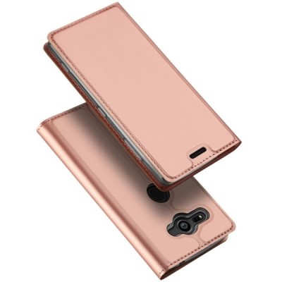 Sony Xperia XZ2 Compact „Dux Ducis“ Skin sērijas rozs ādas atvērams maciņš / Vacins.lv