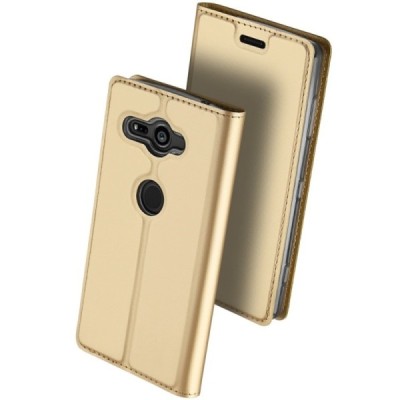 Sony Xperia XZ2 Compact „Dux Ducis“ Skin sērijas zelta ādas atvērams maciņš / Vacins.lv