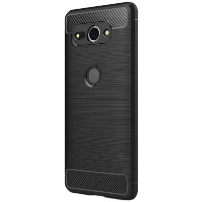Sony Xperia XZ2 Compact „Carbon“ cieta silikona (TPU) melns apvalks / vacins.lv