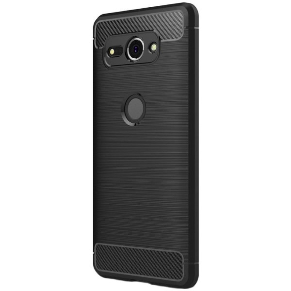 „Carbon“ cieta silikona (TPU) apvalks - melns (Xperia XZ2 Compact)