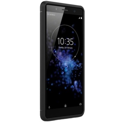 Sony Xperia XZ2 Compact „Carbon“ cieta silikona (TPU) melns apvalks / vacins.lv